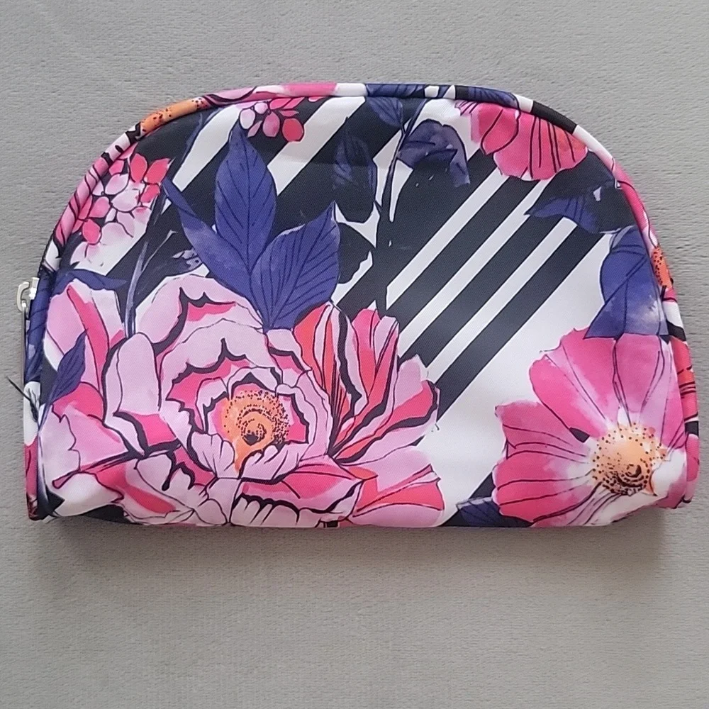 Floral Striped Women's Cosmetic Bag